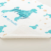 Sherpa Cadeau couverture silhouette de caniche bleu paste (3/4)