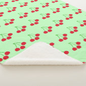 Sherpa Cerises sur couverture verte 60" x 80" (3/4)