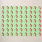 Sherpa Cerises sur couverture verte 60" x 80" (Devant (Horizontal))