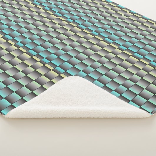 Sherpa Couverture à carreaux sarcelle et gris (3/4)