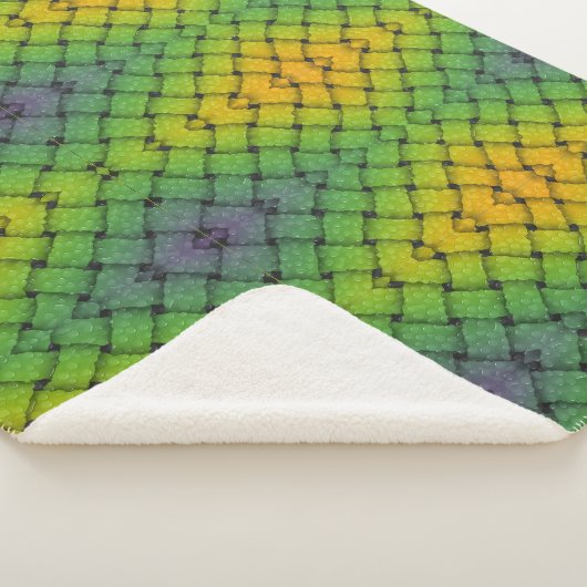 Sherpa Couverture à motif vert et jaune (3/4)
