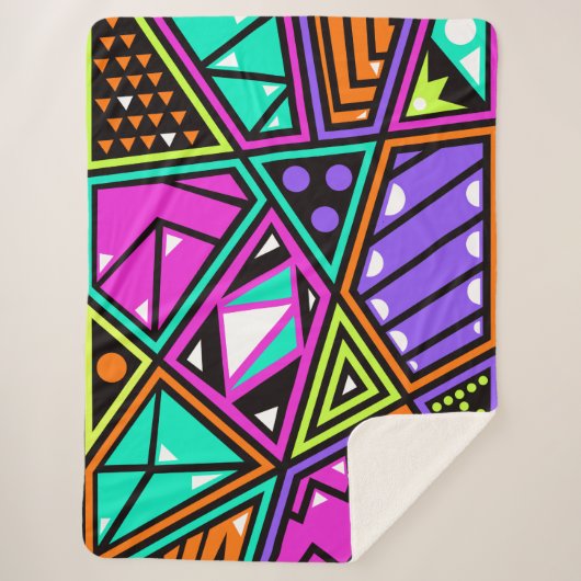 Sherpa couverture abstraite néon (Devant)