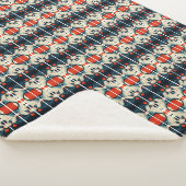 Sherpa Couverture Abstraite Rouge et Sarcelle (3/4)