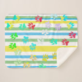 Sherpa Couverture avec des rayures funky et des empreinte (Devant (Horizontal))