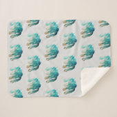 Sherpa Couverture avec dessin de cactus vert pâle funky (Devant (Horizontal))