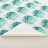 Sherpa Couverture avec dessin de feuille de palmier vert (3/4)
