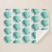Sherpa Couverture avec dessin de feuille de palmier vert (Devant (Horizontal))