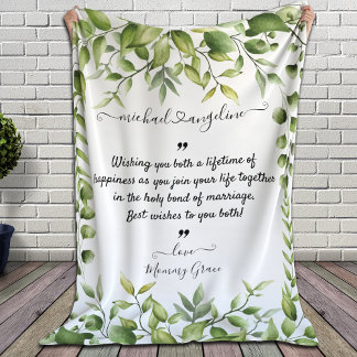 Sherpa Couverture avec vœux de mariage pour les jeunes ma