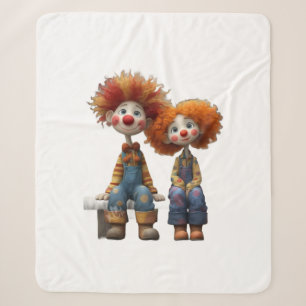 Sherpa Couverture bébé en molleton de clowns de dessin an
