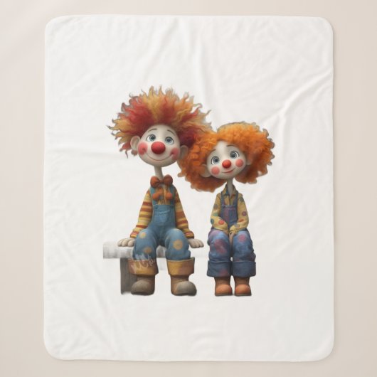 Sherpa Couverture bébé en molleton de clowns de dessin an (Devant)