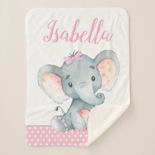Sherpa Couverture bébé fille éléphant (Devant)