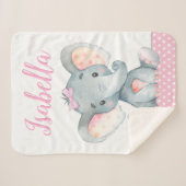 Sherpa Couverture bébé fille éléphant (Devant (Horizontal))