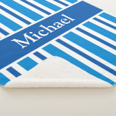 Sherpa Couverture BLEU STRIPED PERSONNALISÉE (3/4)