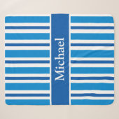 Sherpa Couverture BLEU STRIPED PERSONNALISÉE (Devant (Horizontal))