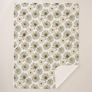 Sherpa Couverture chaude de style botanique
