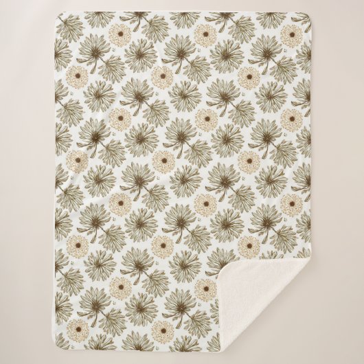 Sherpa Couverture chaude de style botanique (Devant)