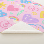 Sherpa Couverture Coeurs & Doodles - Doux Cuteness Pastel (3/4)