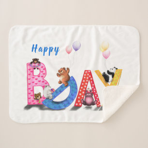 Sherpa Couverture d'anniversaire bébé ours mignons