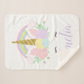 Sherpa Couverture de bébé Unicorne personnalisée (Devant (Horizontal))