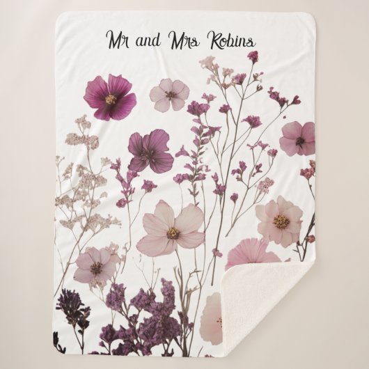 Sherpa couverture de fleurs séchées sur mesure (Devant)