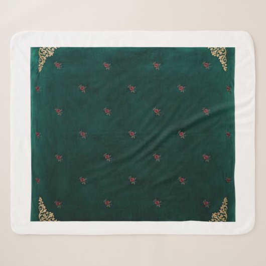 Sherpa Couverture de jet émeraude en velours (Devant (Horizontal))
