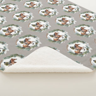 Sherpa Couverture de lancer de cavalier de cheval de Noël