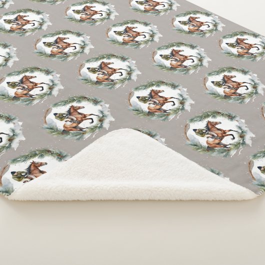 Sherpa Couverture de lancer de cavalier de cheval de Noël (3/4)
