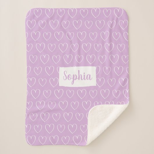 Sherpa Couverture de motif de coeur - sélectionnez votre (Devant)