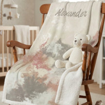 Couverture de nom aquarelle rose et taupe abstrait