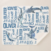 Sherpa Couverture de nom de garçon personnalisée avec req (Devant (Horizontal))