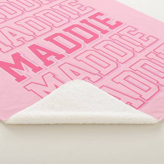 Sherpa Couverture de nom rose préppie (3/4)