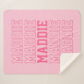 Sherpa Couverture de nom rose préppie (Devant (Horizontal))