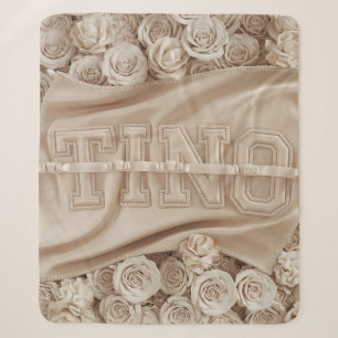 Sherpa Couverture de Rose brodé TINO