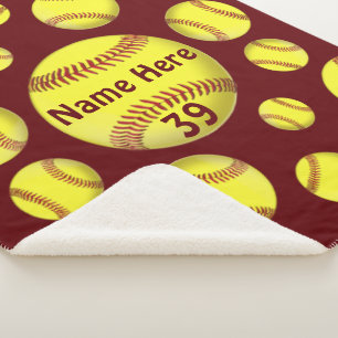 Sherpa Couverture de softball personnalisée, Maroon / Bo