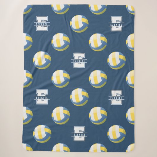 Sherpa Couverture de volleyball avec monogramme et nom – (Devant)