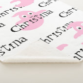 Sherpa Couverture d'Halloween rose mignonne avec nom (3/4)
