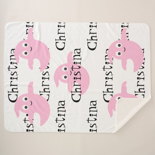 Sherpa Couverture d'Halloween rose mignonne avec nom (Devant (Horizontal))