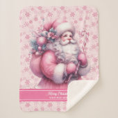 Sherpa Couverture du Père Noël rose pour les filles Nom p (Devant)