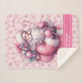 Sherpa Couverture du Père Noël rose pour les filles Nom p (Devant (Horizontal))