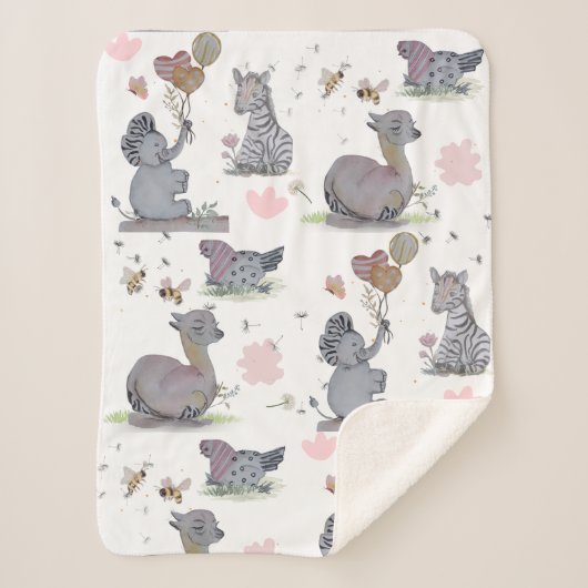 Sherpa Couverture "Eleze Elephant & Polka Hen" Boganhues (Devant)