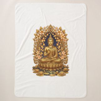 Sherpa Couverture en laine polaire Serene Golden Buddha M