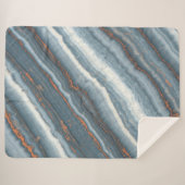 Sherpa Couverture en marbre bleu, blanc et cuivre (Devant (Horizontal))
