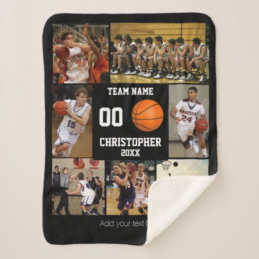 Sherpa Couverture en molleton de collage photo de basket- (Devant)