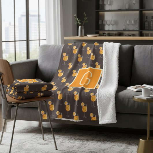 Sherpa Couverture en molleton Monogram Aperol Spritz