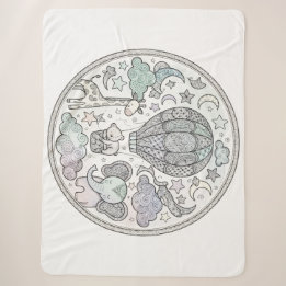Sherpa Couverture en molleton pastel mandala ballon à air