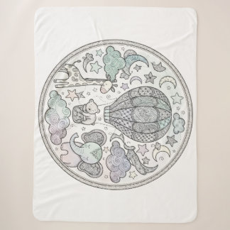 Sherpa Couverture en molleton pastel mandala ballon à air