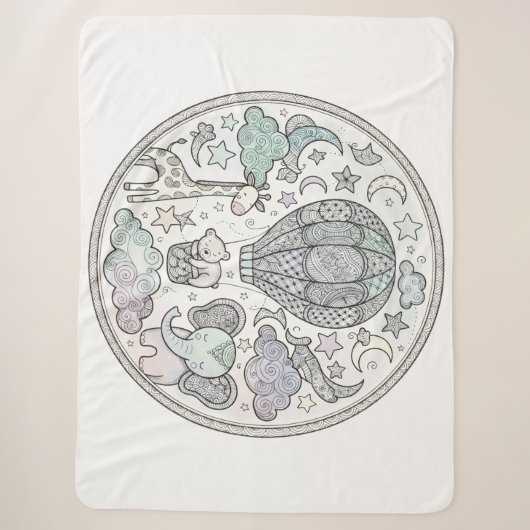 Sherpa Couverture en molleton pastel mandala ballon à air (Devant)