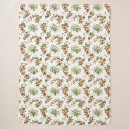 Sherpa Couverture fleurie – Douce fleur d'automne (Devant)