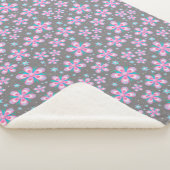 Sherpa couverture fleurs et étoiles (3/4)