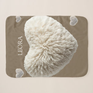 Sherpa Couverture Fluffy Heart à nom personnalisable